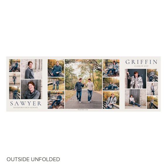graduation announcement with photo collage and text areas