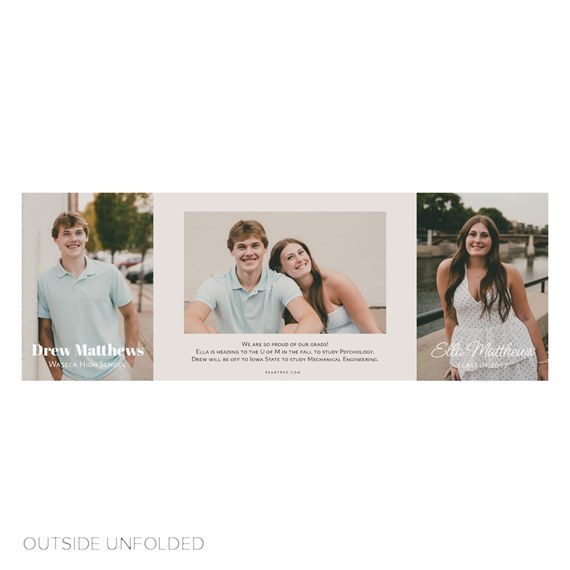 graduation announcement with photo placeholders
