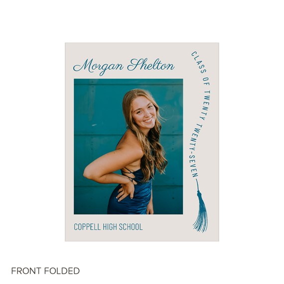 graduation invitation with photo placeholder and decorative text