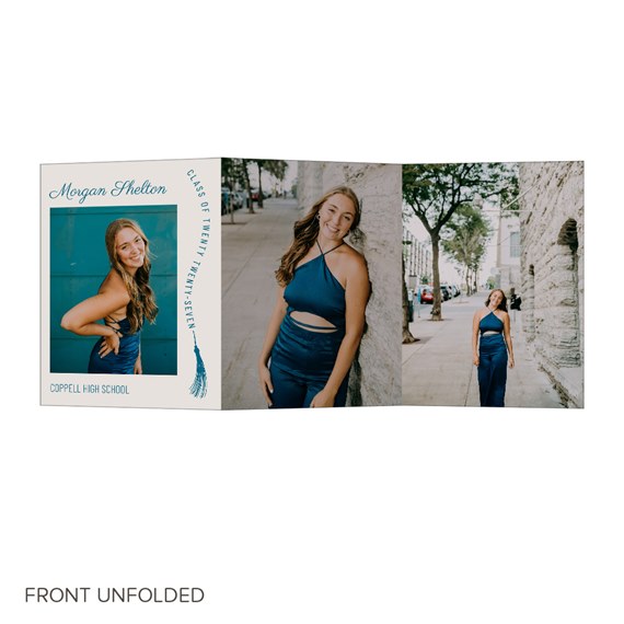 graduation invitation with photo area and text