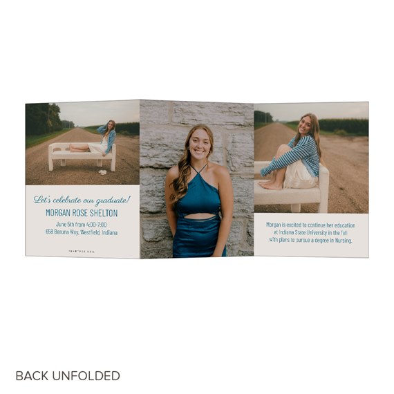graduation invitation with photo placeholders and text area