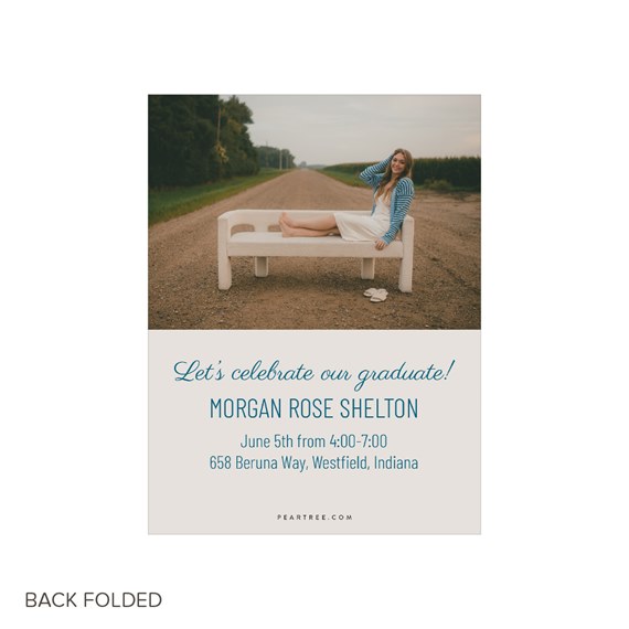 graduation invitation with photo area and event details