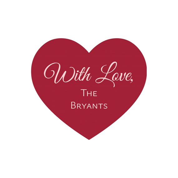 heart-shaped seal with 'With Love, The Bryants' text