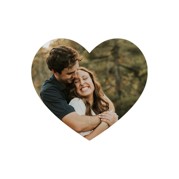 heart-shaped photo placeholder
