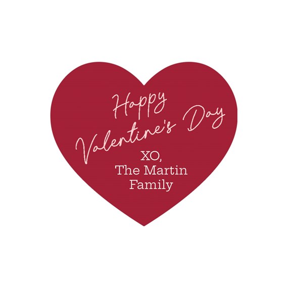 heart-shaped envelope seal with text