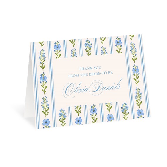 thank you card with floral design and customizable text area