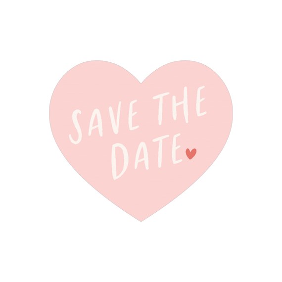 heart-shaped seal with text and design
