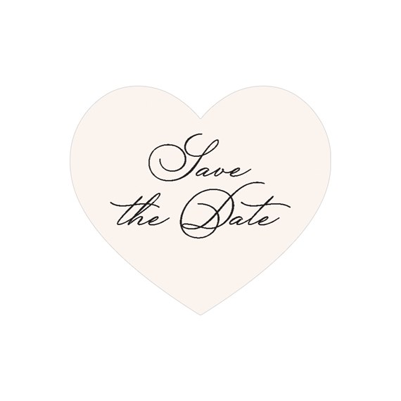 heart-shaped seal with save the date text
