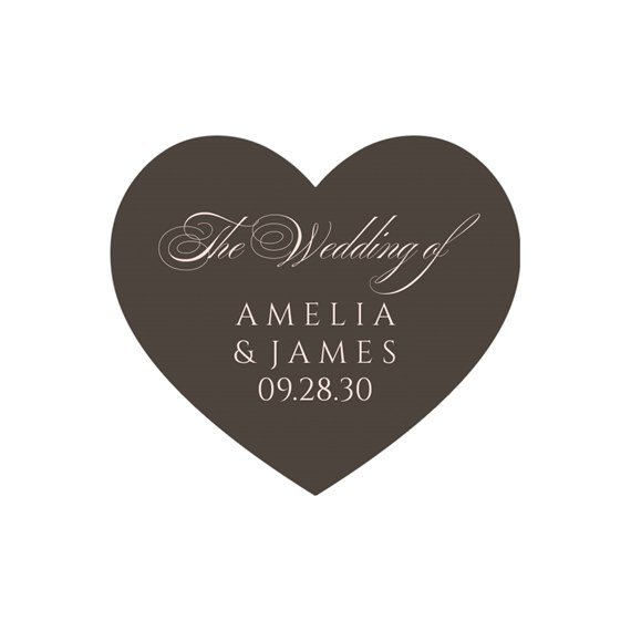 heart-shaped wedding seal with elegant text