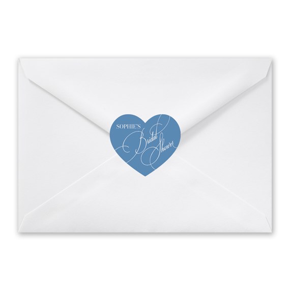 heart-shaped envelope seal with calligraphy text