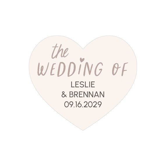 heart-shaped envelope seal with wedding text