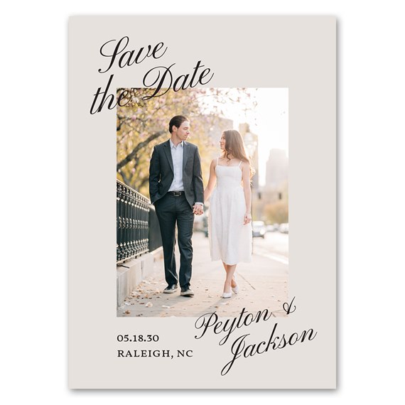 photo placeholder with save the date text