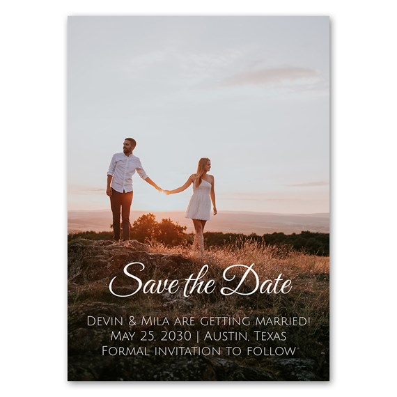 save the date magnet with photo placeholder and text