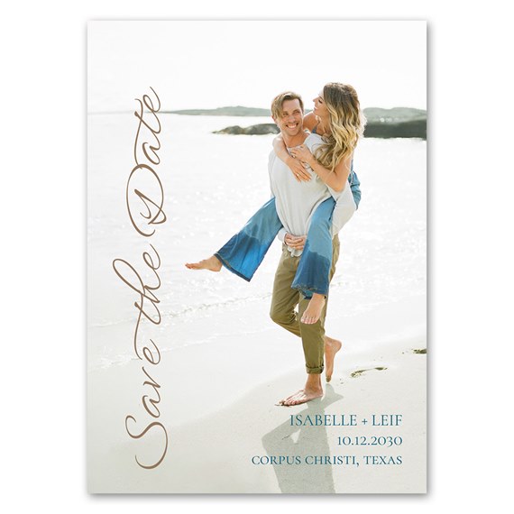 save the date magnet with couple photo area