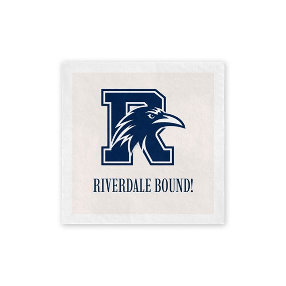 napkin with eagle and text 'RIVERDALE BOUND!'