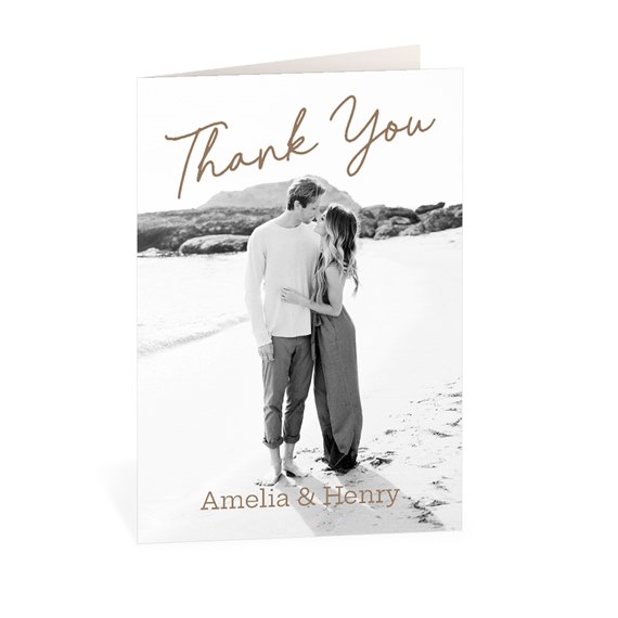 thank you card with photo placeholder