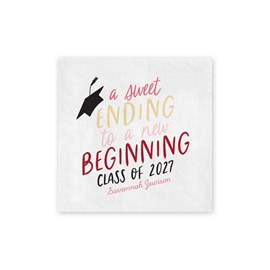 Sweet Ending - Graduation Beverage Napkin