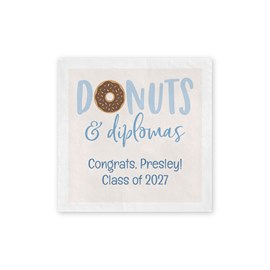 Donuts and Diplomas - Graduation Beverage Napkin