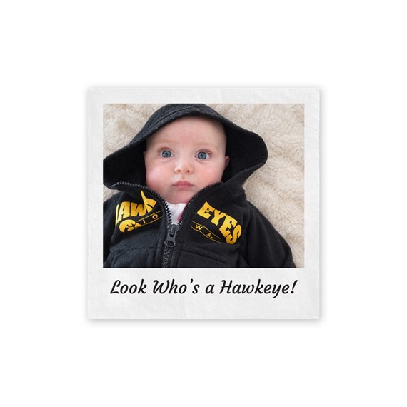 photo placeholder with text 'Look Who's a Hawkeye!'