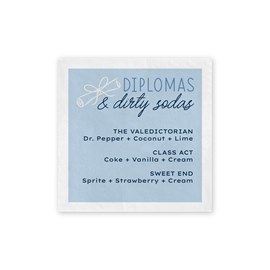 Diplomas and Sodas - Graduation Beverage Napkin