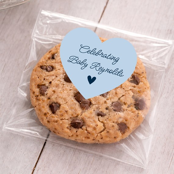 cookie in plastic bag with heart label