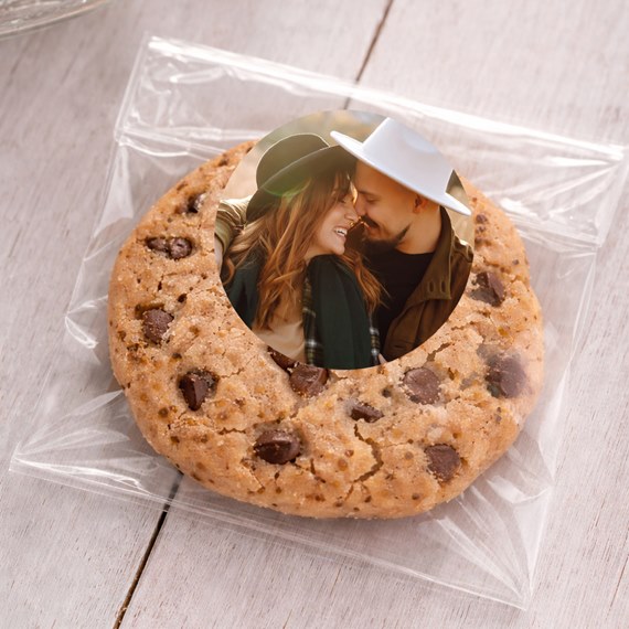 cookie in plastic bag with photo placeholder