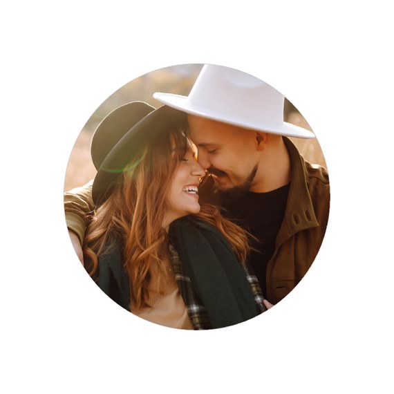 photo placeholder in round sticker design