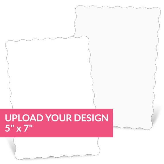 blank flat cards with scalloped edges and pink text area