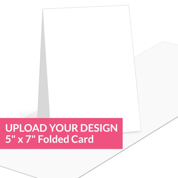 blank folded card with customizable text area
