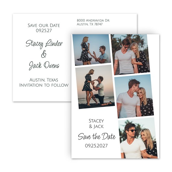 postcard with photo placeholders and customizable text area
