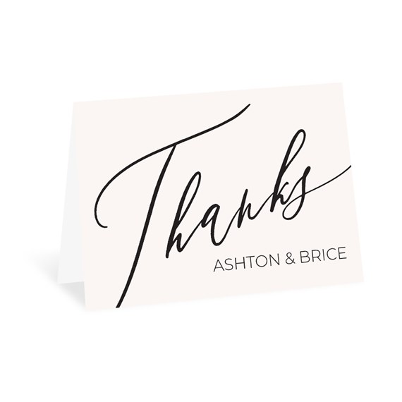 thank you card with modern script
