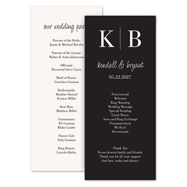 Bold Initials - Wedding Program