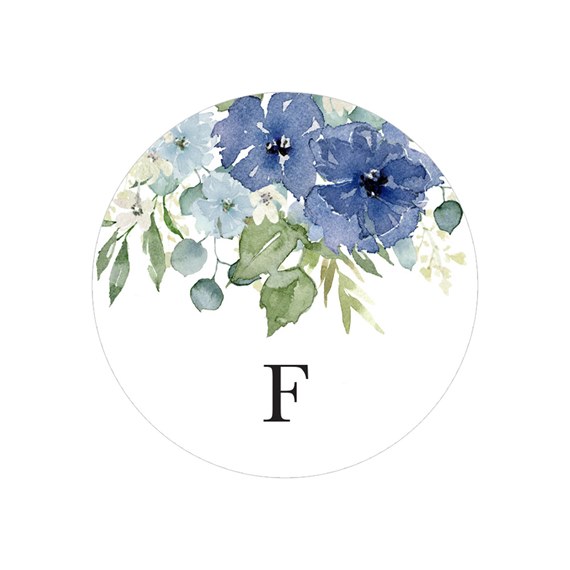 floral sticker with letter F