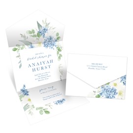 Blue Floral - Bridal Shower Seal and Send