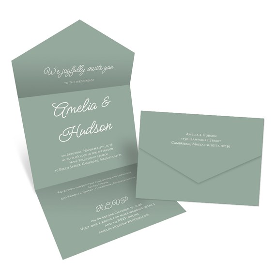 invitation with photo placeholder and matching envelope