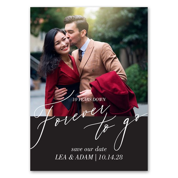 save the date magnet with photo placeholder and decorative text