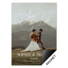 Calligraphy Script - Save the Date Magnets