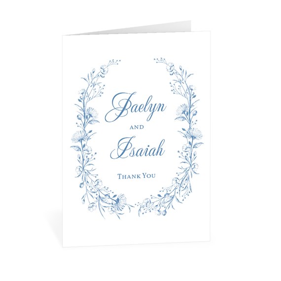 floral thank you card with customizable text area