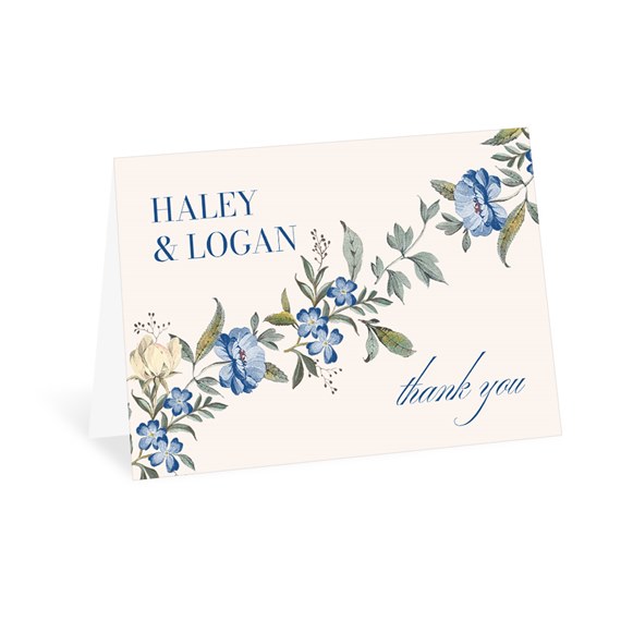 floral thank you card with customizable text area