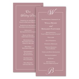 Script Monogram - Wedding Program
