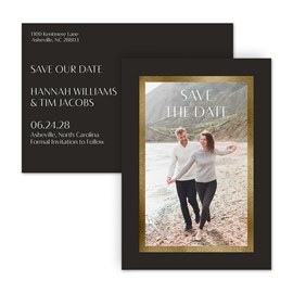 Framed in Gold - Save the Date Postcard