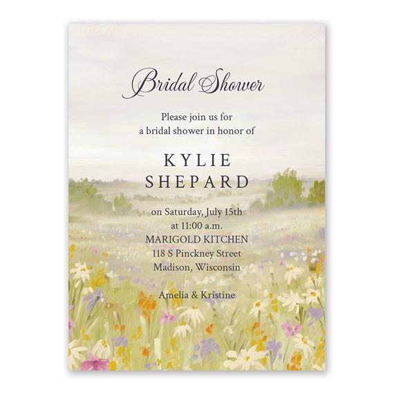 bridal shower invitation with floral design
