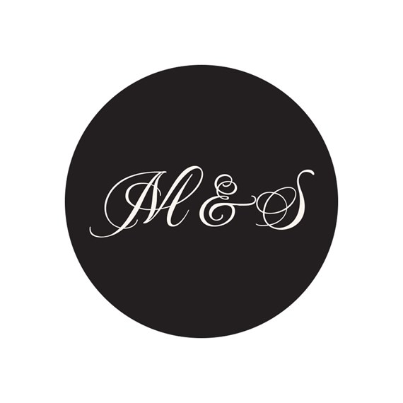 circular envelope seal with initials M & S