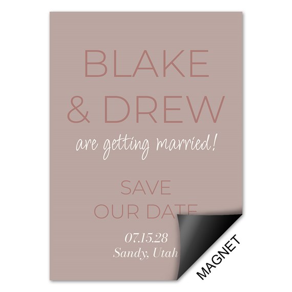 save the date magnet with customizable text area