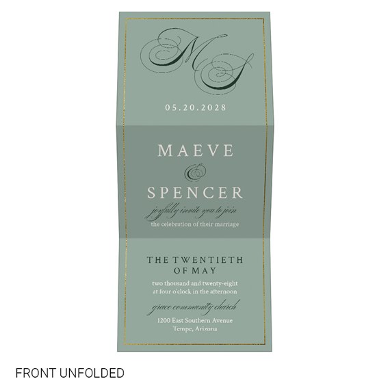 elegant monogram invitation with customizable text area