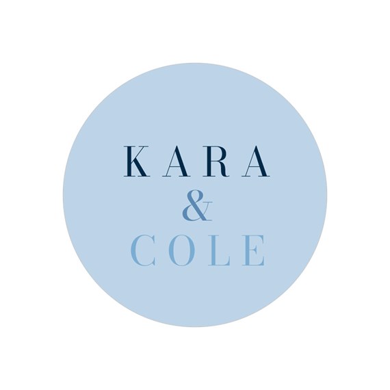 round wedding sticker with names and ampersand