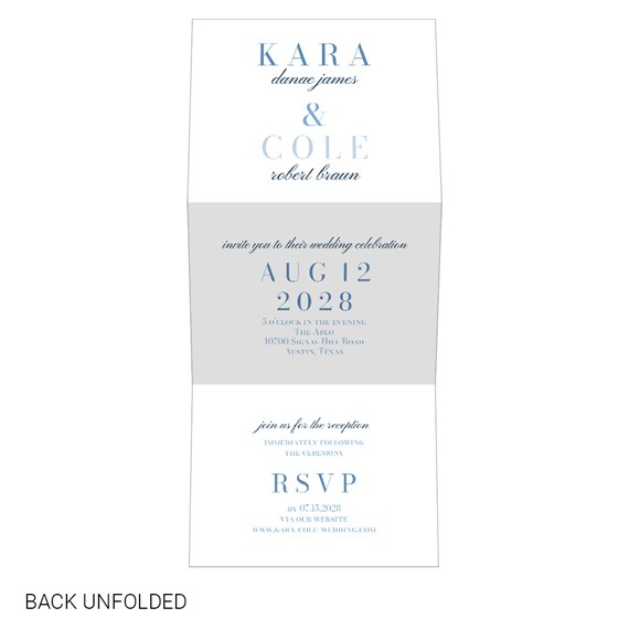 wedding invitation with ombre design and customizable text area