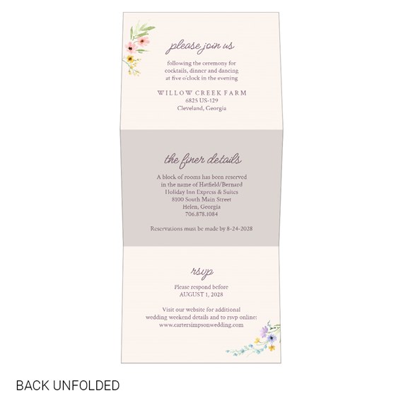 floral invitation design with RSVP and event details