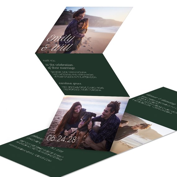 invitation card with photo placeholder and text areas
