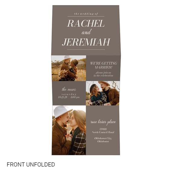 wedding invitation with photo placeholders